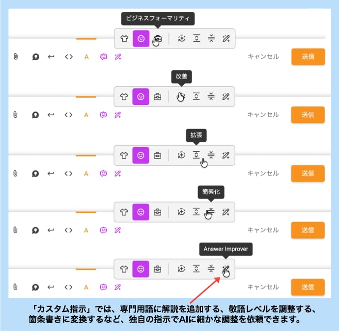 多彩な文章調整オプション